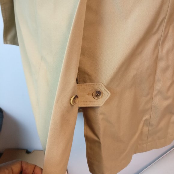 XDouble Breasted belted Long Trench Coat, Made in Poland,Pocket Nova Check Lined - Picture 8 of 15